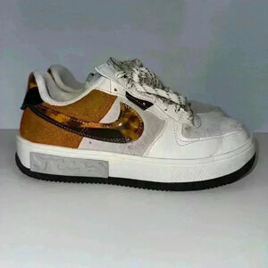 Nike Women’s Sneakers White with Brown and Tortoiseshell Accents